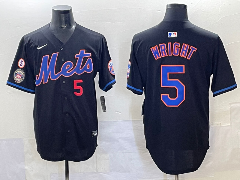 Men 2025 New York Mets #5 Wright blue MLB Nike jersey style 5->new york mets->MLB Jersey